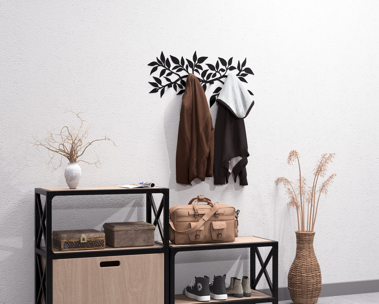 Branch Wall-Mounted Coat Rack. DXF, SVG files for plasma, laser cutting. Wall Coatrack. Фото 6