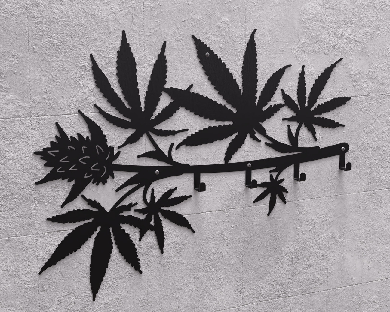 Cannabis Wall-Mounted Coat Rack. DXF, SVG files for plasma, laser cutting. Wall Coatrack. Фото 10