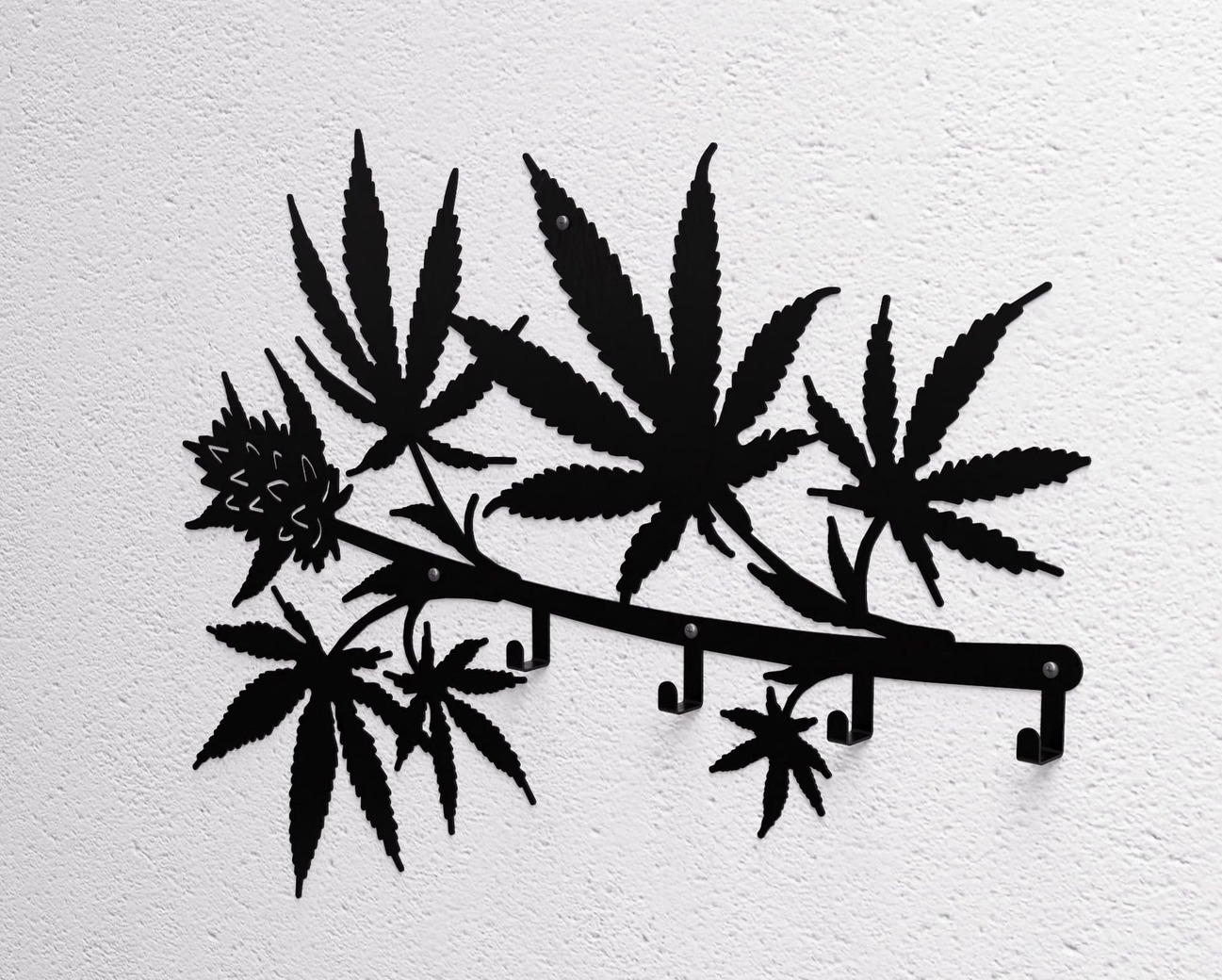 Cannabis Wall-Mounted Coat Rack. DXF, SVG files for plasma, laser cutting. Wall Coatrack. Фото 11