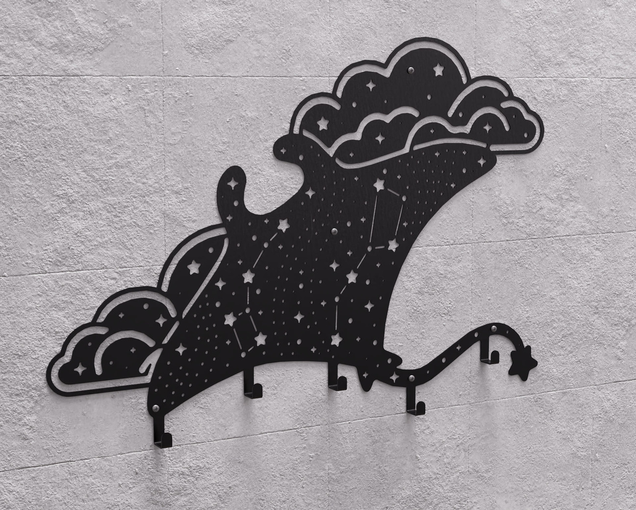 Celestial stingray Wall-Mounted Coat Rack. DXF, SVG files for plasma, laser cutting. Wall Coatrack. Фото 11