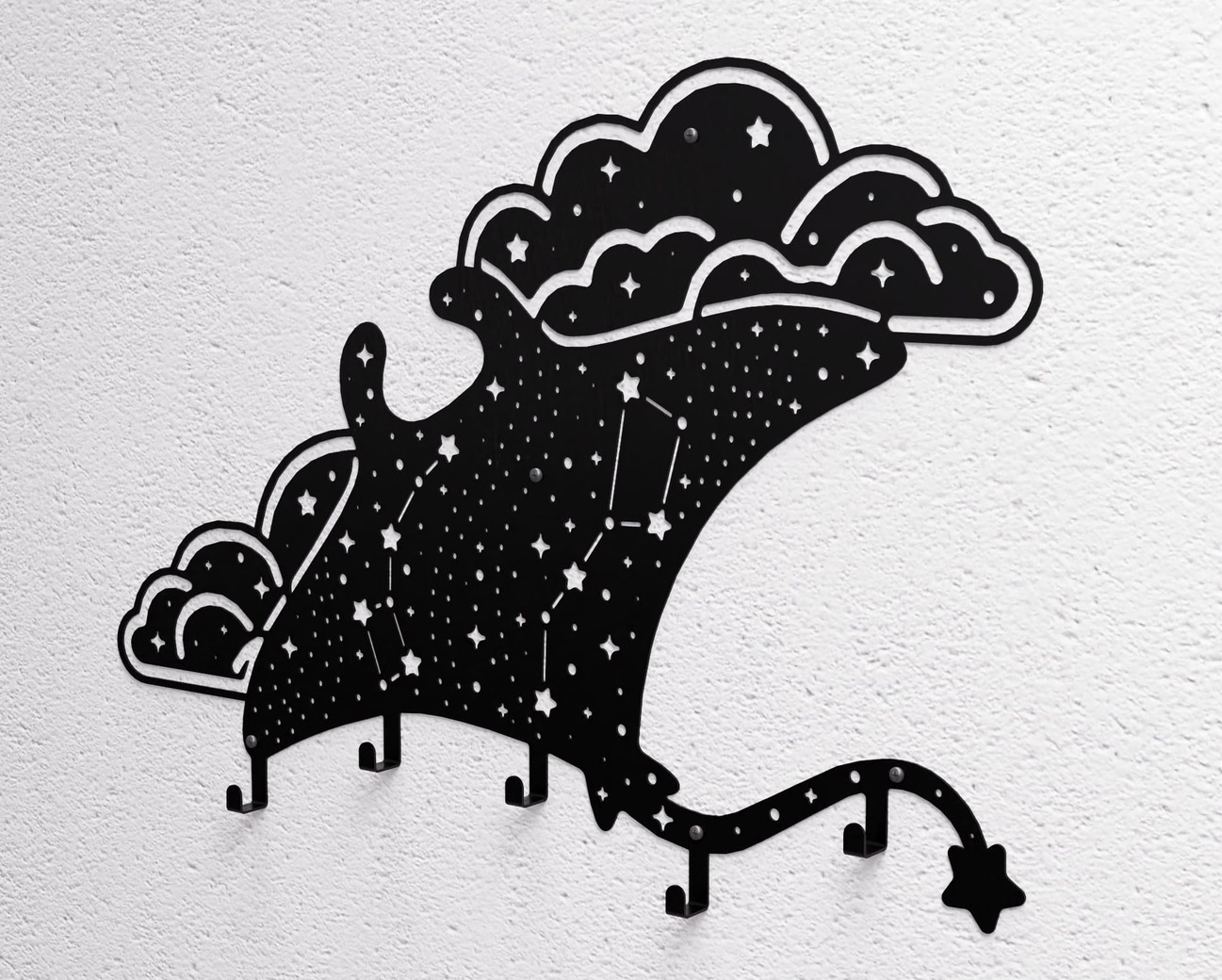 Celestial stingray Wall-Mounted Coat Rack. DXF, SVG files for plasma, laser cutting. Wall Coatrack. Фото 10
