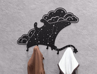 Celestial stingray Wall-Mounted Coat Rack. DXF, SVG files for plasma, laser cutting. Wall Coatrack