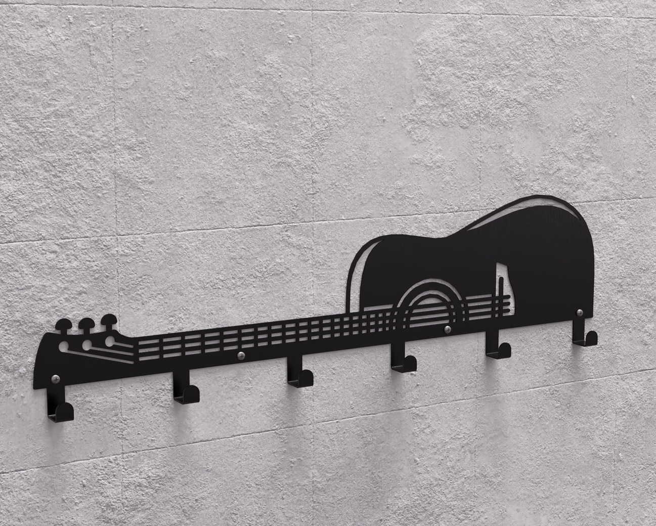 Classicl Guitar Wall-Mounted Coat Rack. DXF, SVG files for plasma, laser cutting. Wall Coatrack. Фото 11