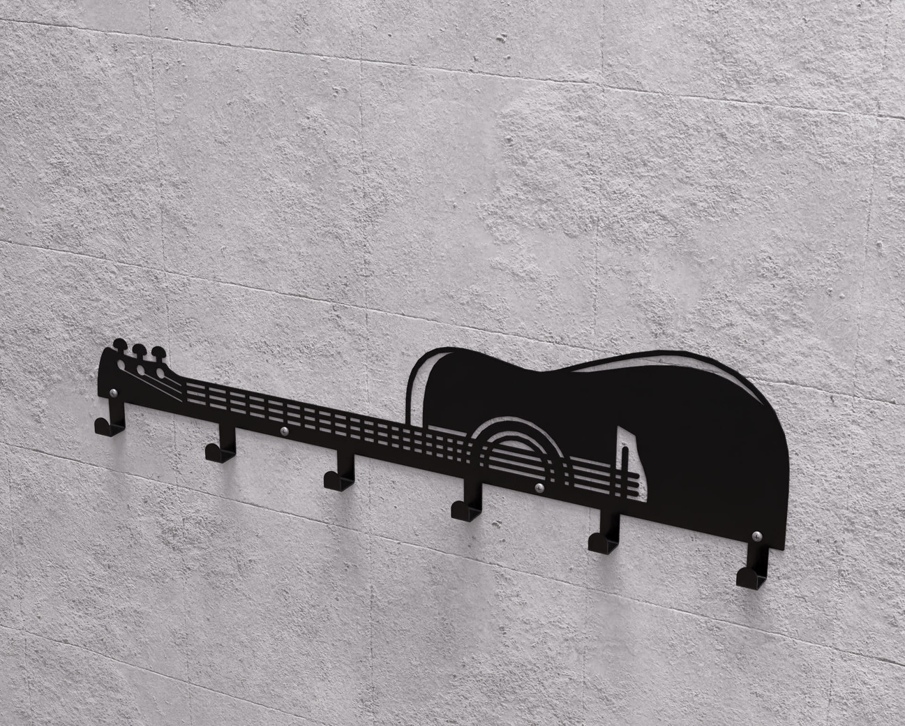 Classicl Guitar Wall-Mounted Coat Rack. DXF, SVG files for plasma, laser cutting. Wall Coatrack. Фото 9