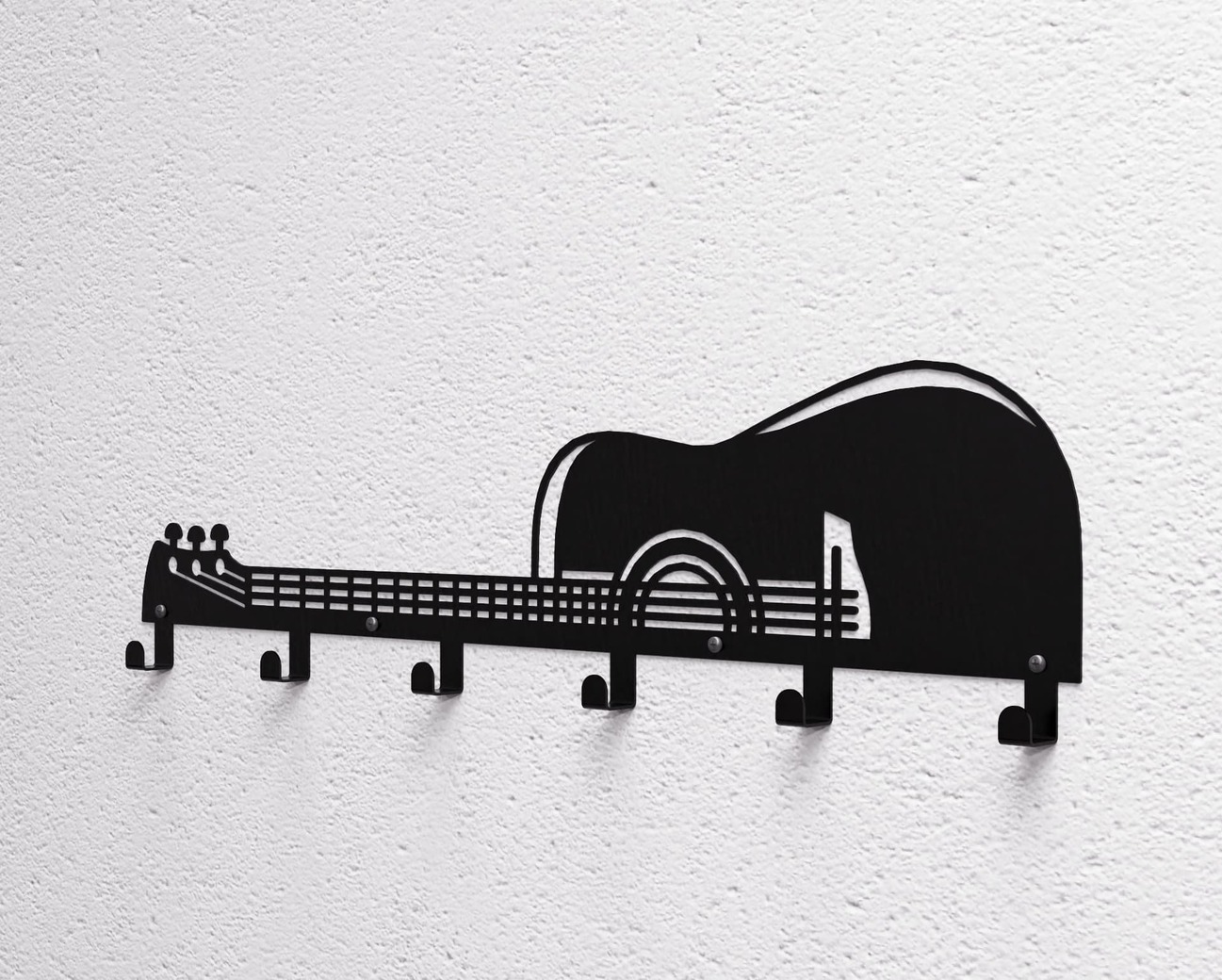Classicl Guitar Wall-Mounted Coat Rack. DXF, SVG files for plasma, laser cutting. Wall Coatrack. Фото 10