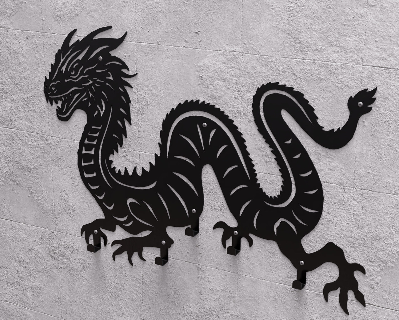 Dragon Wall-Mounted Coat Rack. DXF, SVG files for plasma, laser cutting. Wall Coatrack. Фото 8