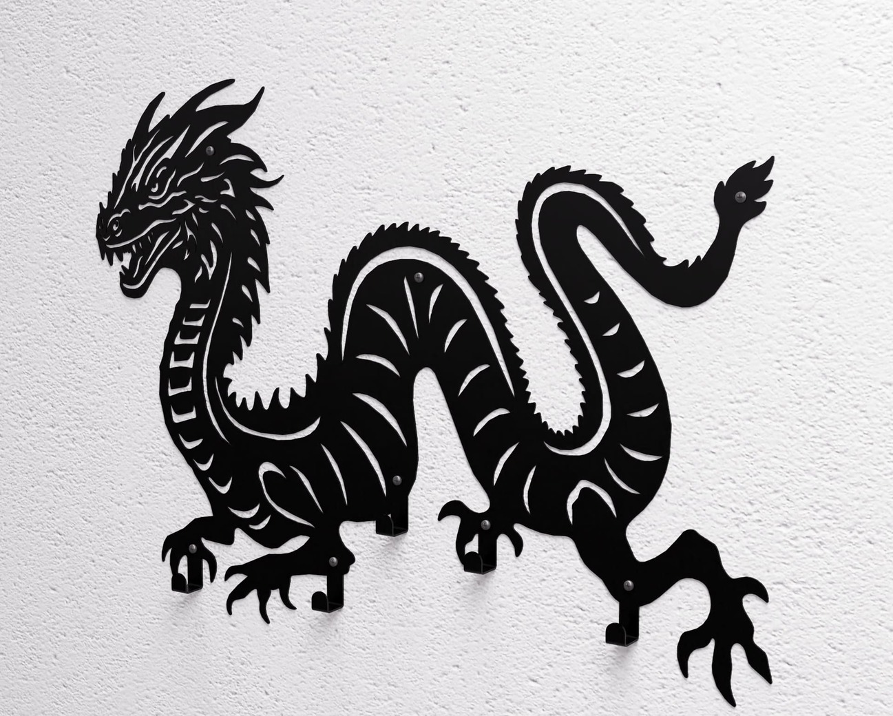 Dragon Wall-Mounted Coat Rack. DXF, SVG files for plasma, laser cutting. Wall Coatrack. Фото 11