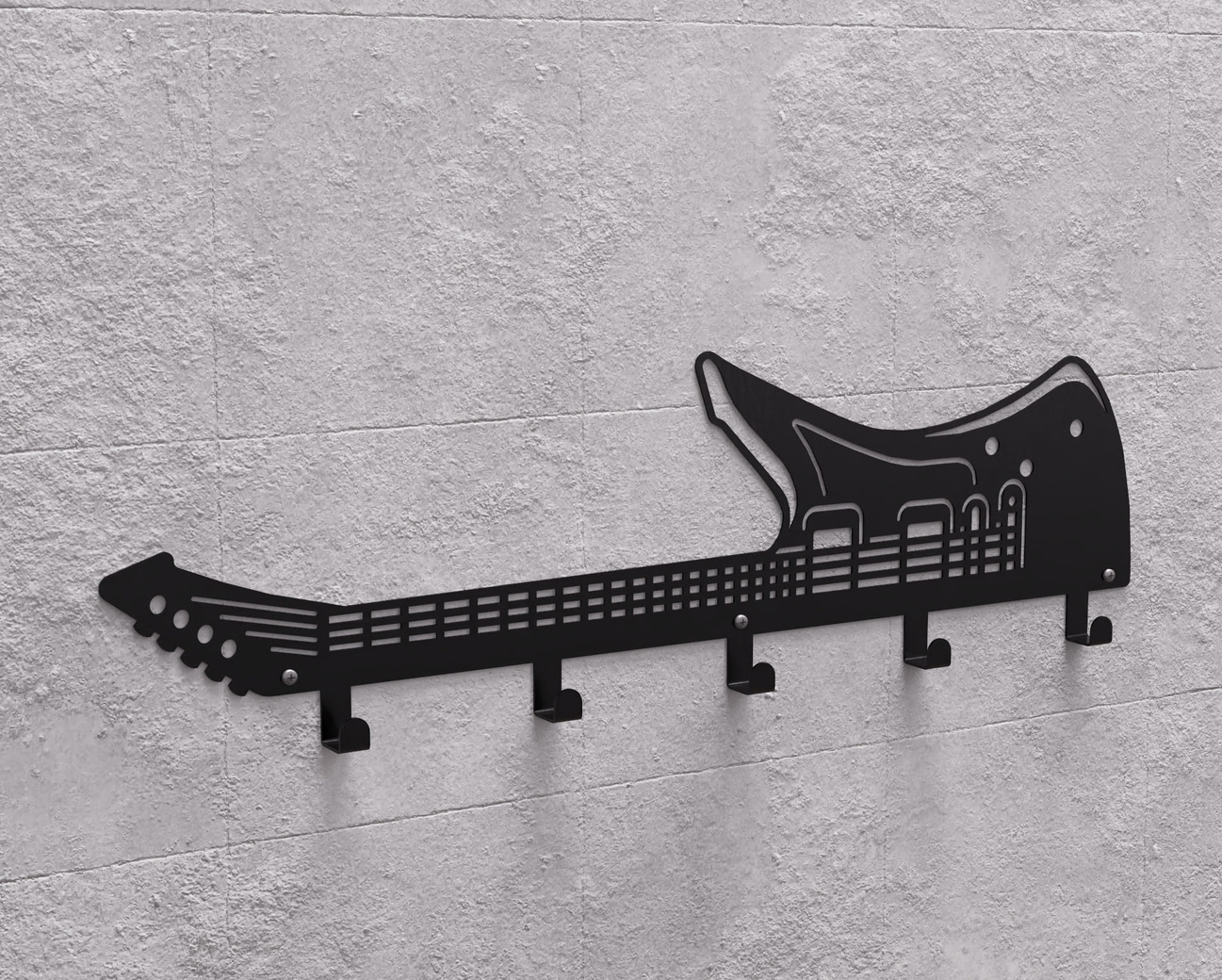 Electric Guitar Wall-Mounted Coat Rack. DXF, SVG files for plasma, laser cutting. Wall Coat Rack. Фото 11