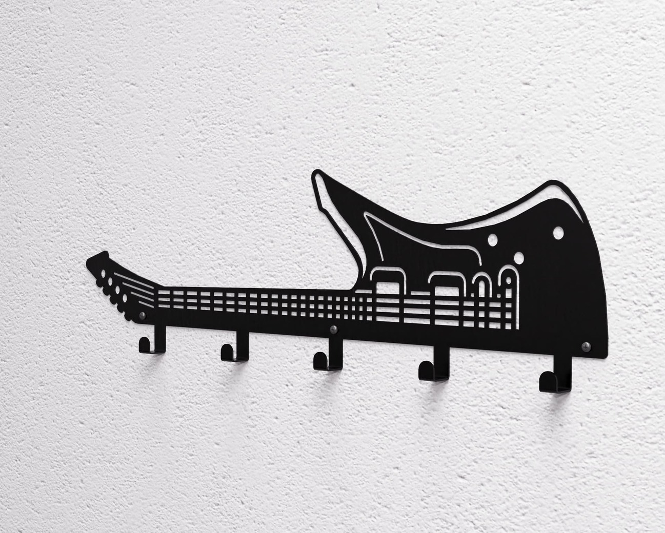 Electric Guitar Wall-Mounted Coat Rack. DXF, SVG files for plasma, laser cutting. Wall Coat Rack. Фото 10