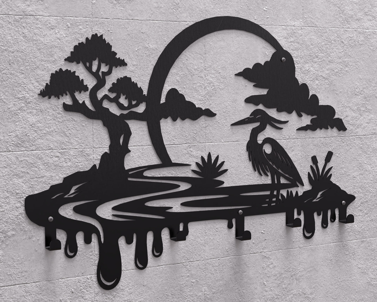 Heron Wall-Mounted Coat Rack. DXF, SVG files for plasma, laser cutting. Wall Coat Rack. Фото 11
