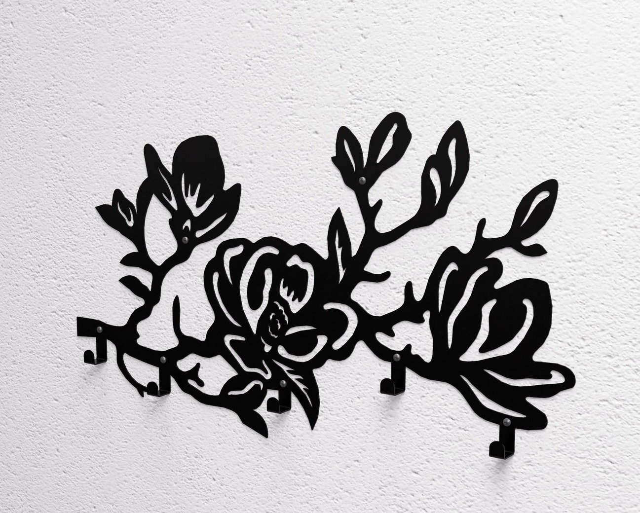 Magnolia Wall-Mounted Coat Rack. DXF, SVG files for plasma, laser cutting. Wall Coat Rack. Фото 10