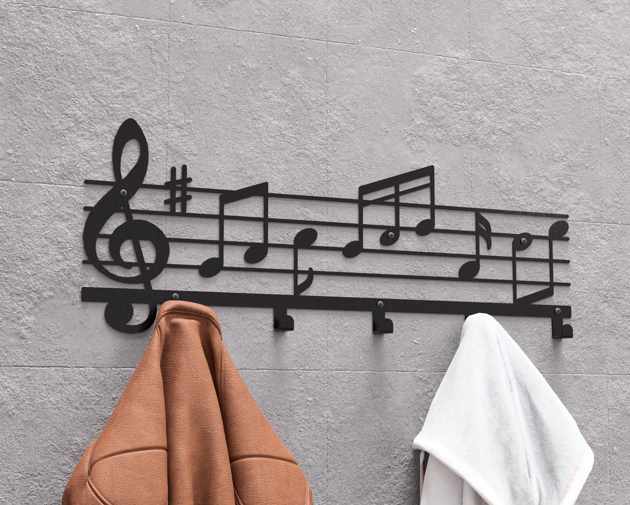 Cabideiro de parede Notas Musicais. Arquivos DXF e SVG para corte e plasma a laser. Фото 3