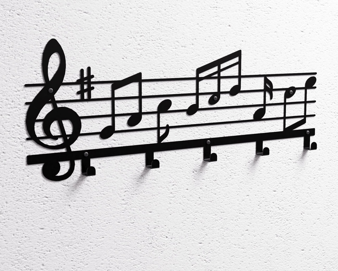 Cabideiro de parede Notas Musicais. Arquivos DXF e SVG para corte e plasma a laser. Фото 11