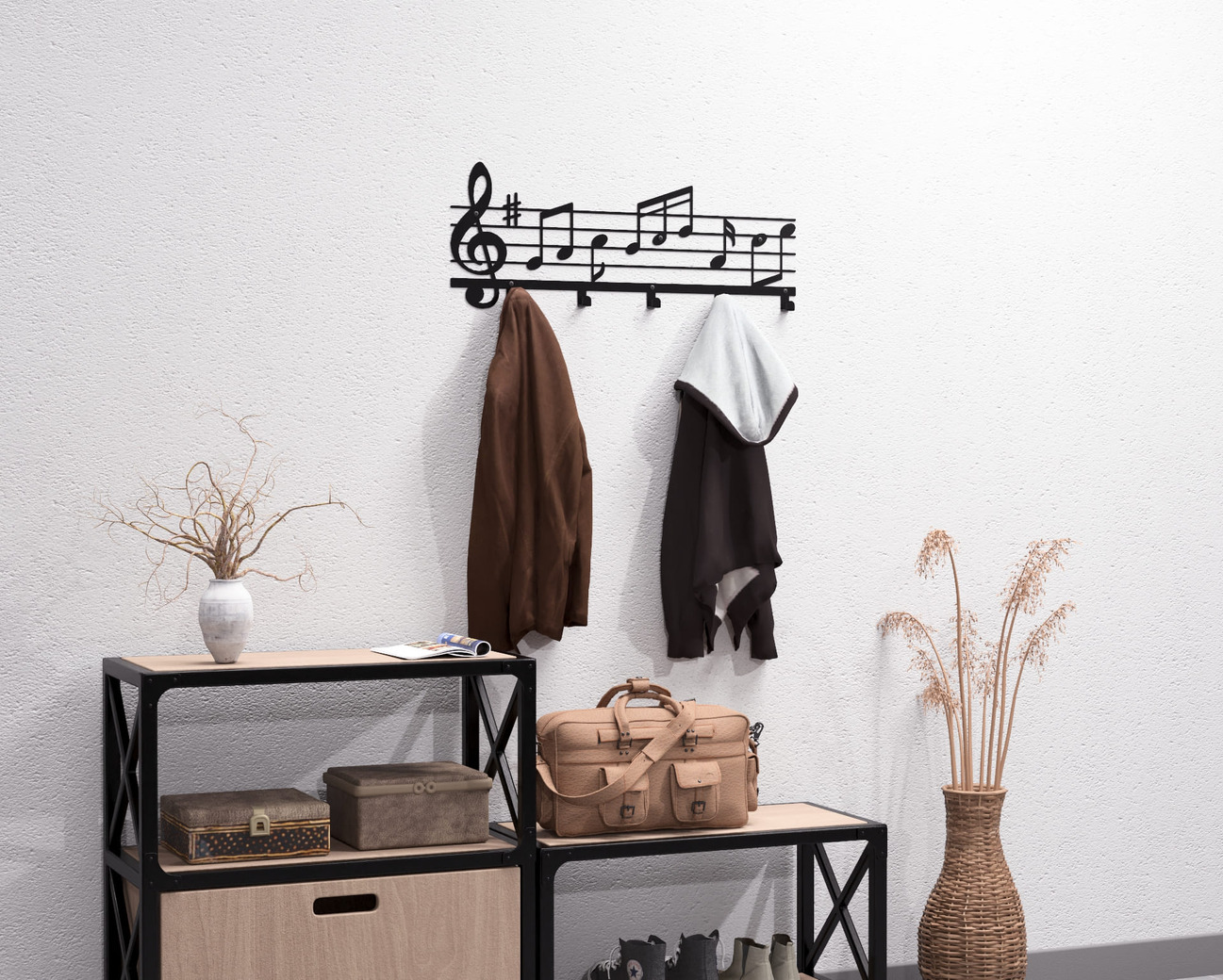 Cabideiro de parede Notas Musicais. Arquivos DXF e SVG para corte e plasma a laser. Фото 6