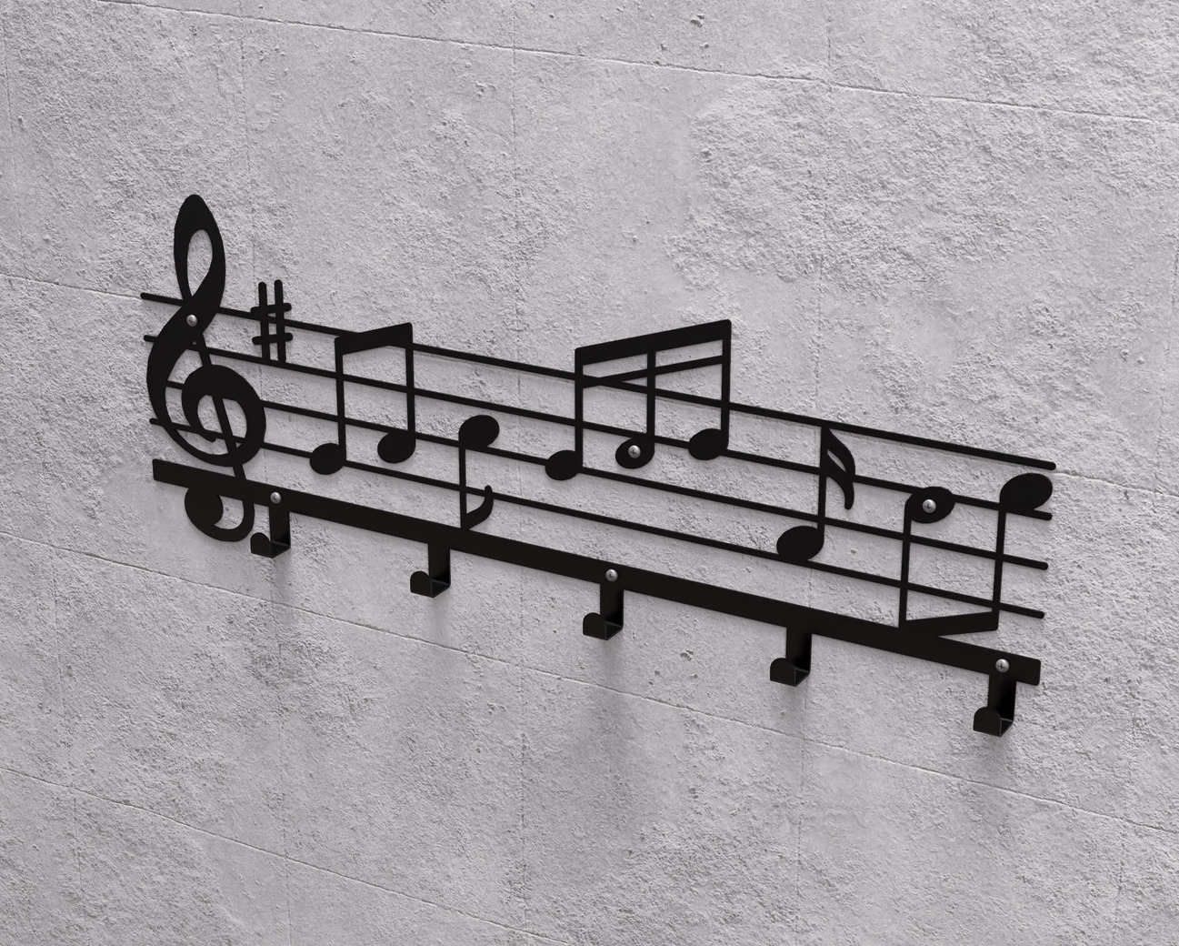 Cabideiro de parede Notas Musicais. Arquivos DXF e SVG para corte e plasma a laser. Фото 9