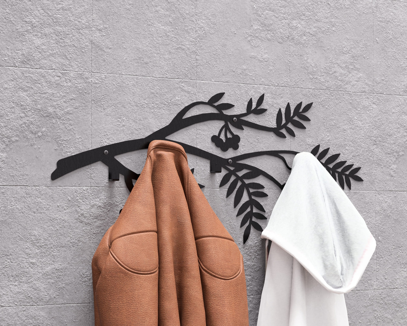 Rowan Branch Wall-Mounted Coat Rack. DXF, SVG files for plasma, laser cutting. Wall Mount Coat Rack. Фото 4