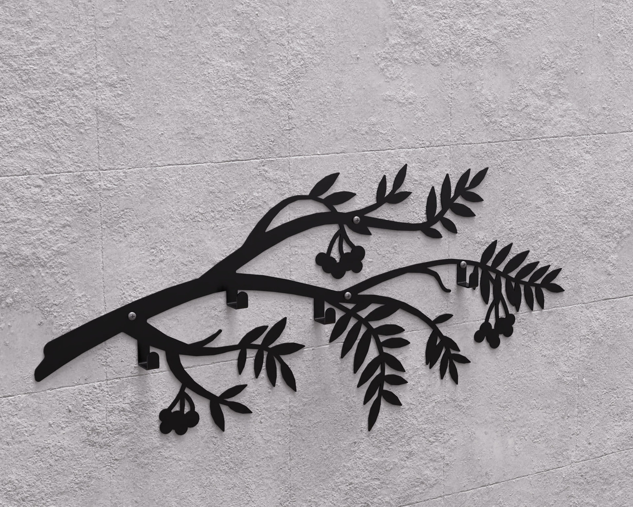Rowan Branch Wall-Mounted Coat Rack. DXF, SVG files for plasma, laser cutting. Wall Mount Coat Rack. Фото 11