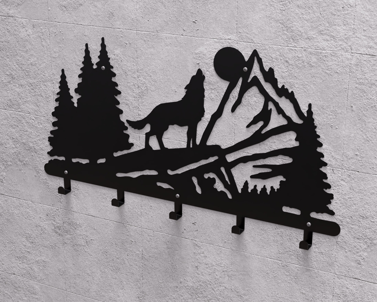Wolf Wall-Mounted Coat Rack. DXF, SVG files for plasma, laser cutting. Wall Mount Coat Rack. Фото 8