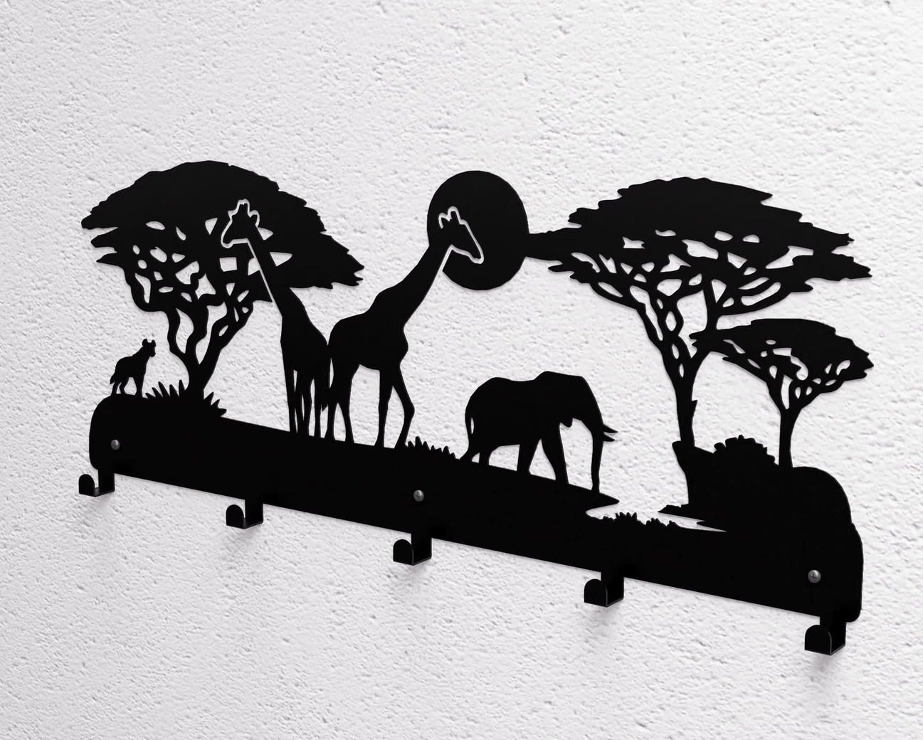 Wildlife of the African Savanna Wall-Mounted Coat Rack. DXF, SVG files for plasma, laser cutting. Wall Mount Coat Rack. Фото 9