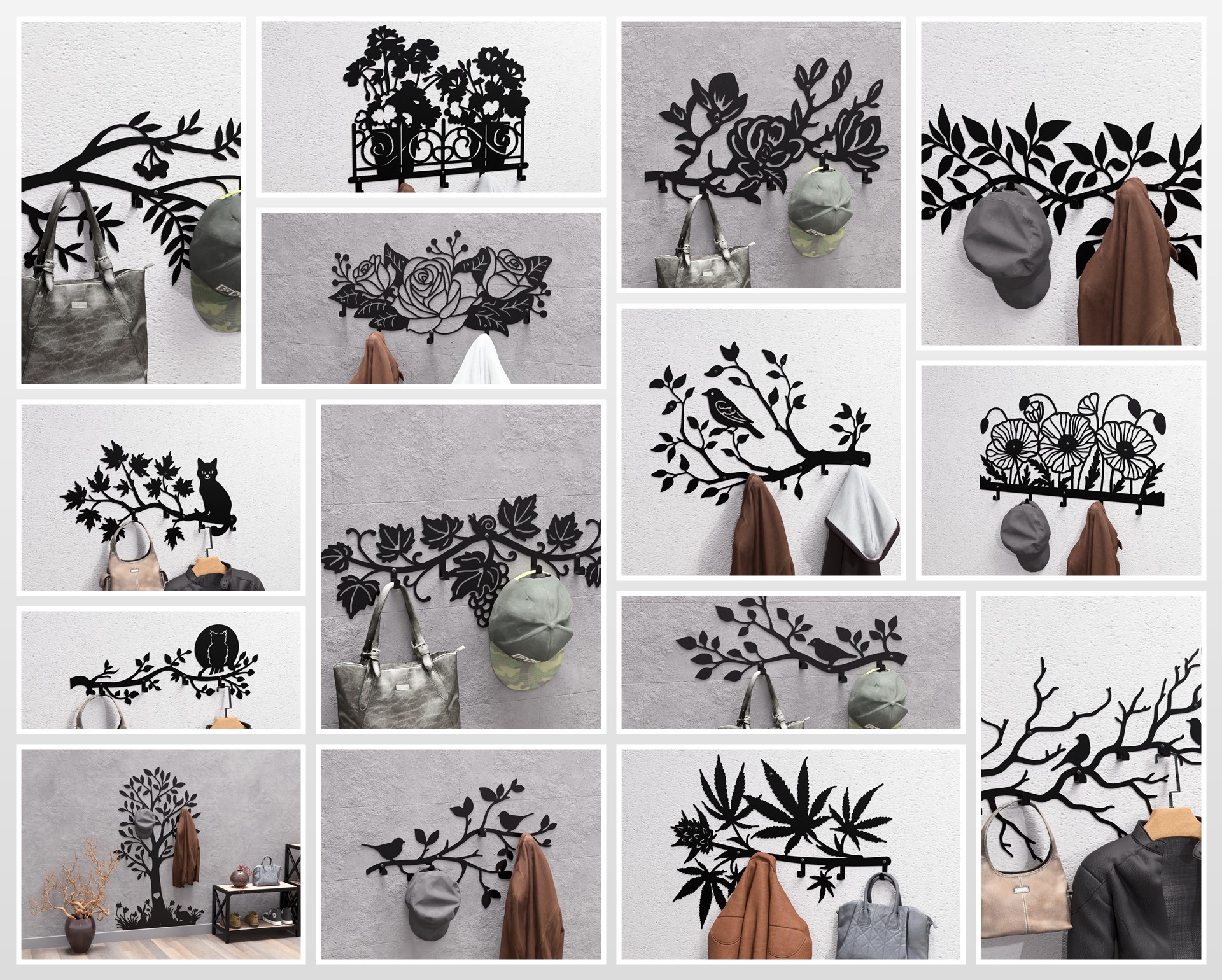 Collection of Coat Racks DXF and SVG Art and Design Files for CNC/Laser ...