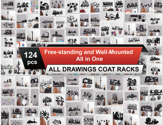 Collection of Coat Racks. DXF, SVG files for plasma, laser cutting