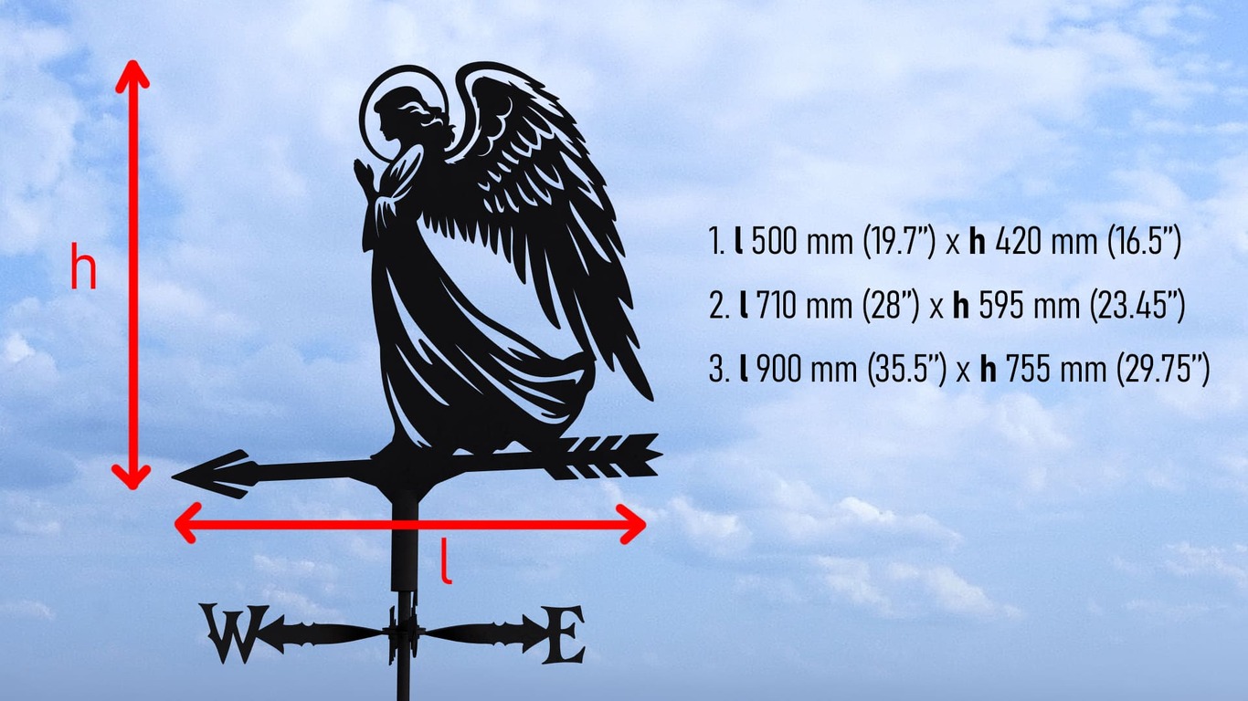 Giruetă Înger trei dimensiuni. Fișiere DXF, SVG pentru tăiere cu plasmă și laser. Indicator directie vant. Фото 10