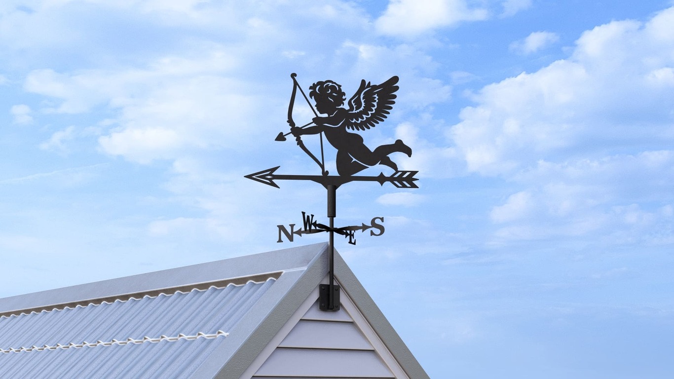 Cupid Weather Vane Three Sizes. DXF, SVG files for plasma, laser cutting. Wind Vane. Фото 3