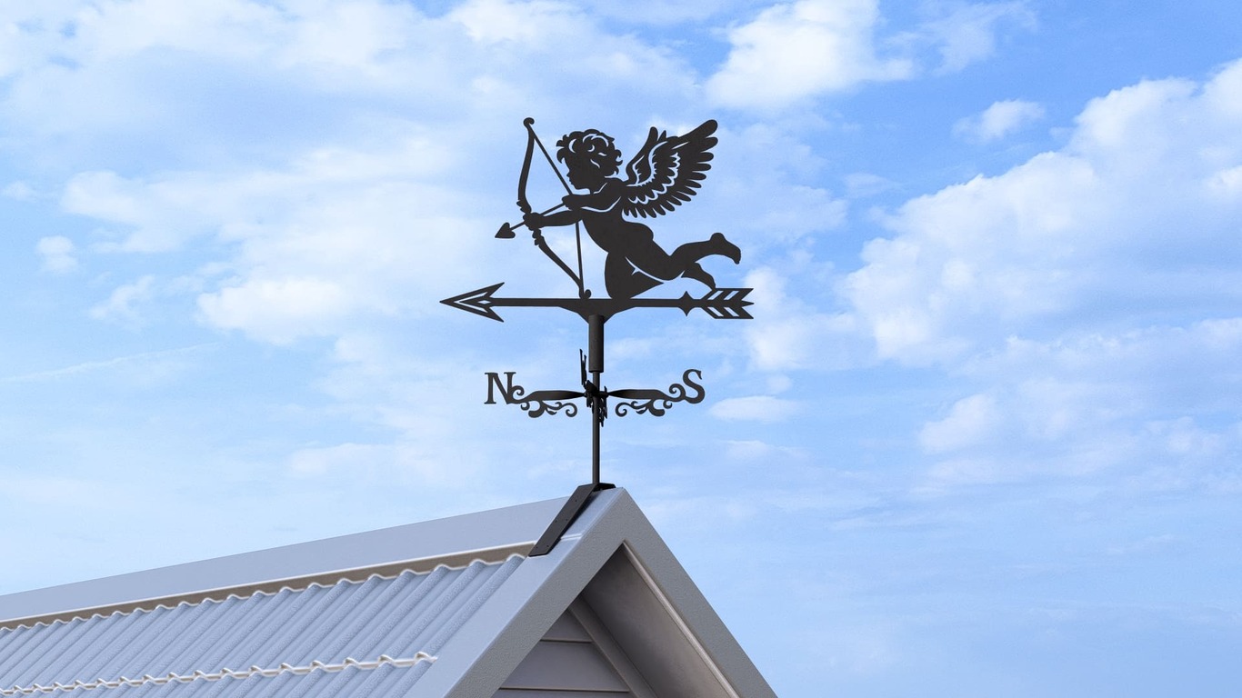 Cupid Weather Vane Three Sizes. DXF, SVG files for plasma, laser cutting. Wind Vane. Фото 7