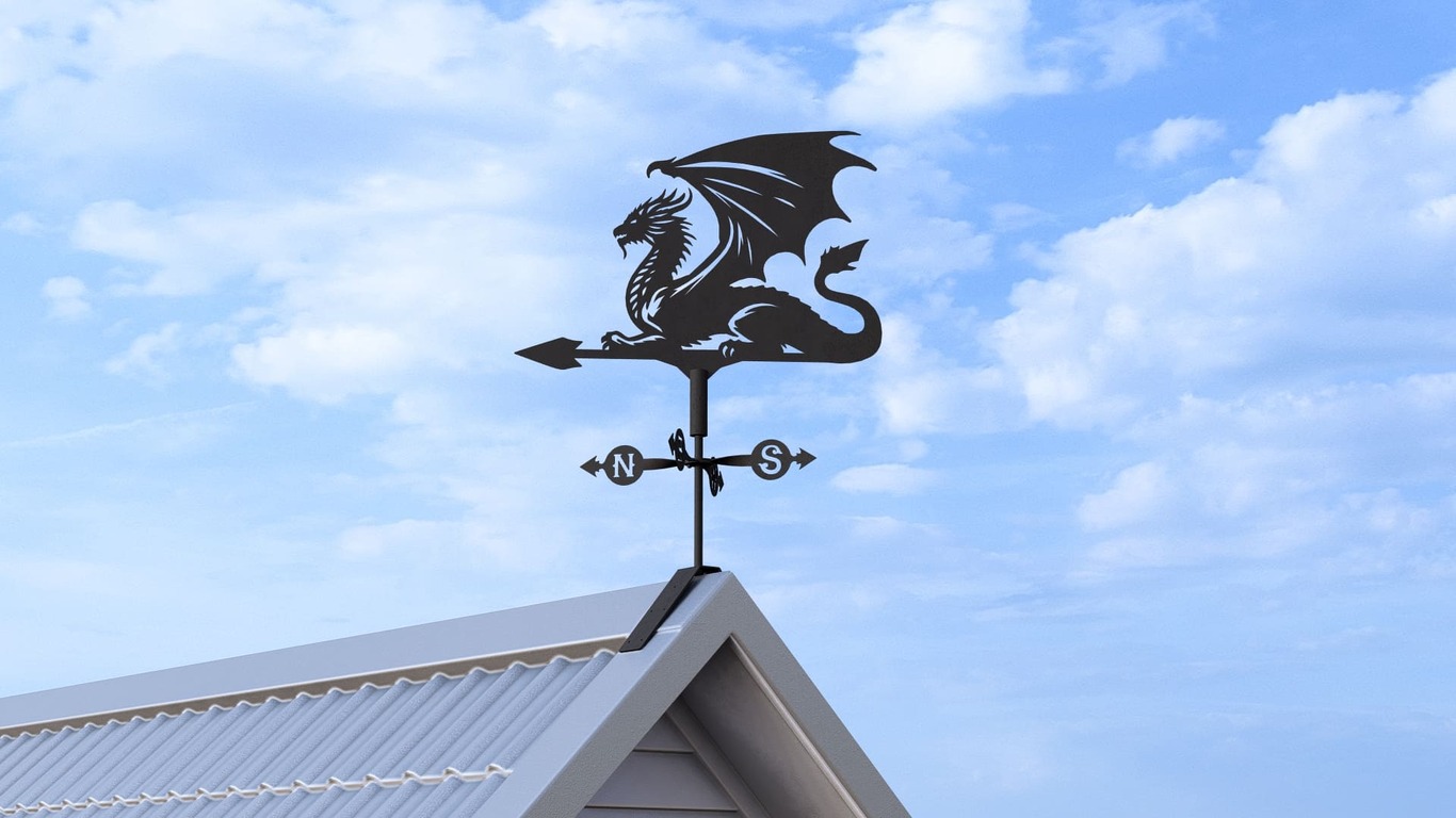 Dragon Weather Vane V2 Three Sizes. DXF, SVG files for plasma, laser cutting. Wind Vane. Фото 5