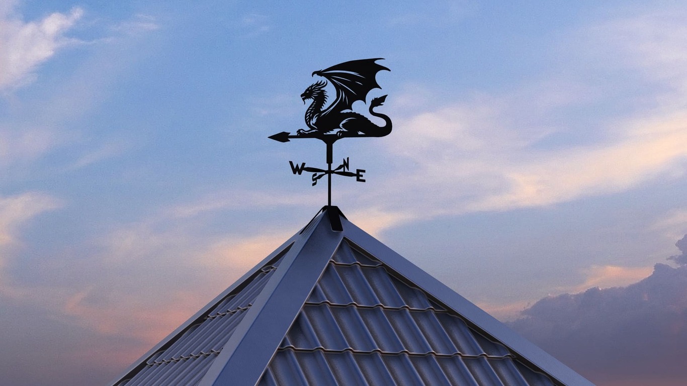 Dragon Weather Vane V2 Three Sizes. DXF, SVG files for plasma, laser cutting. Wind Vane. Фото 6