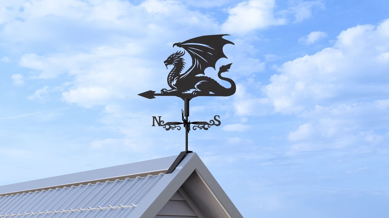 Dragon Weather Vane V2 Three Sizes. DXF, SVG files for plasma, laser cutting. Wind Vane. Фото 7