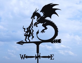 Dragon Weather Vane V3 Three Sizes. DXF, SVG files for plasma, laser cutting. Wind Vane