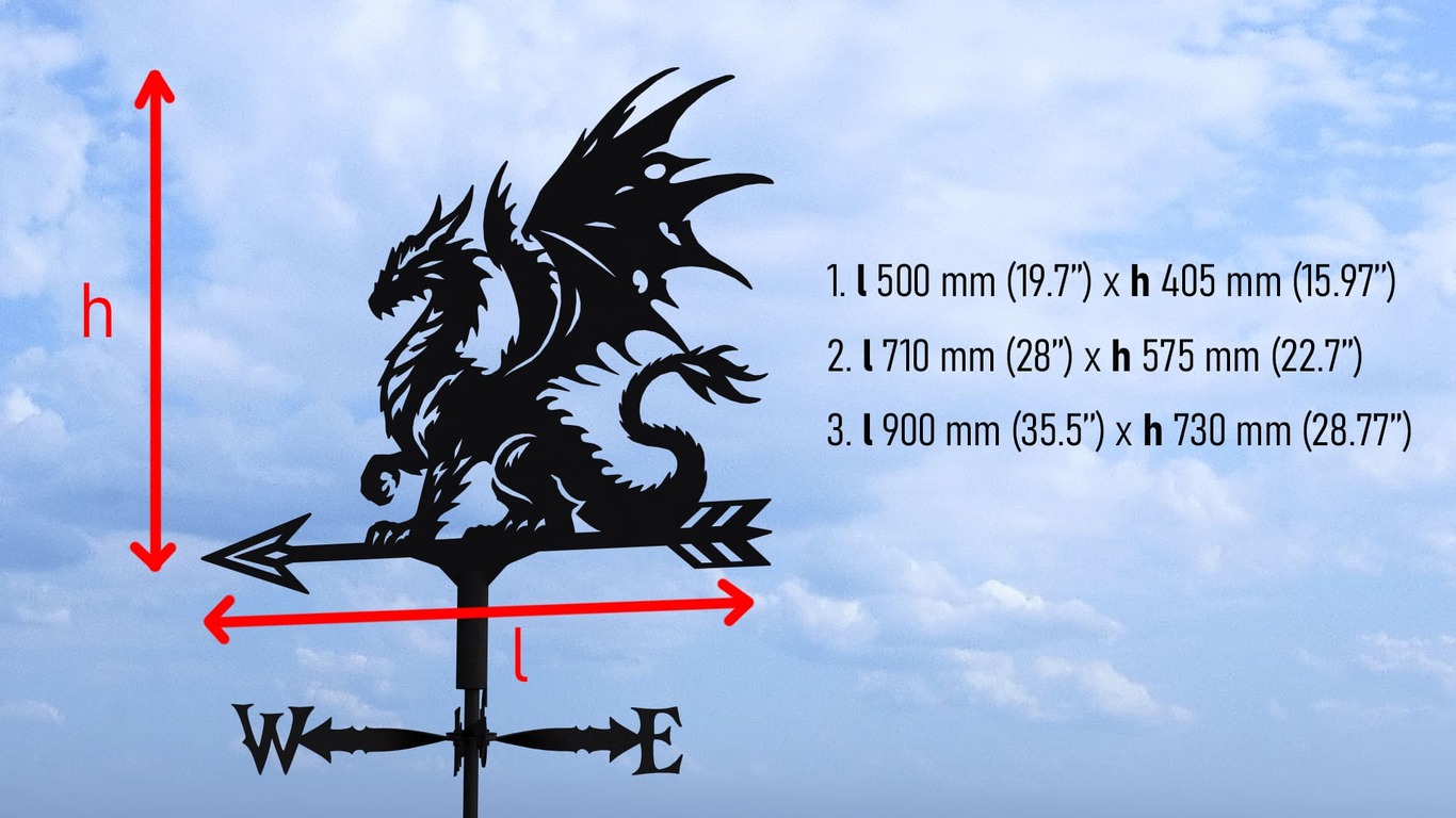 Giruetă Dragon V4 trei dimensiuni. Fișiere DXF, SVG pentru tăiere cu plasmă și laser. Indicator directie vant. Фото 10