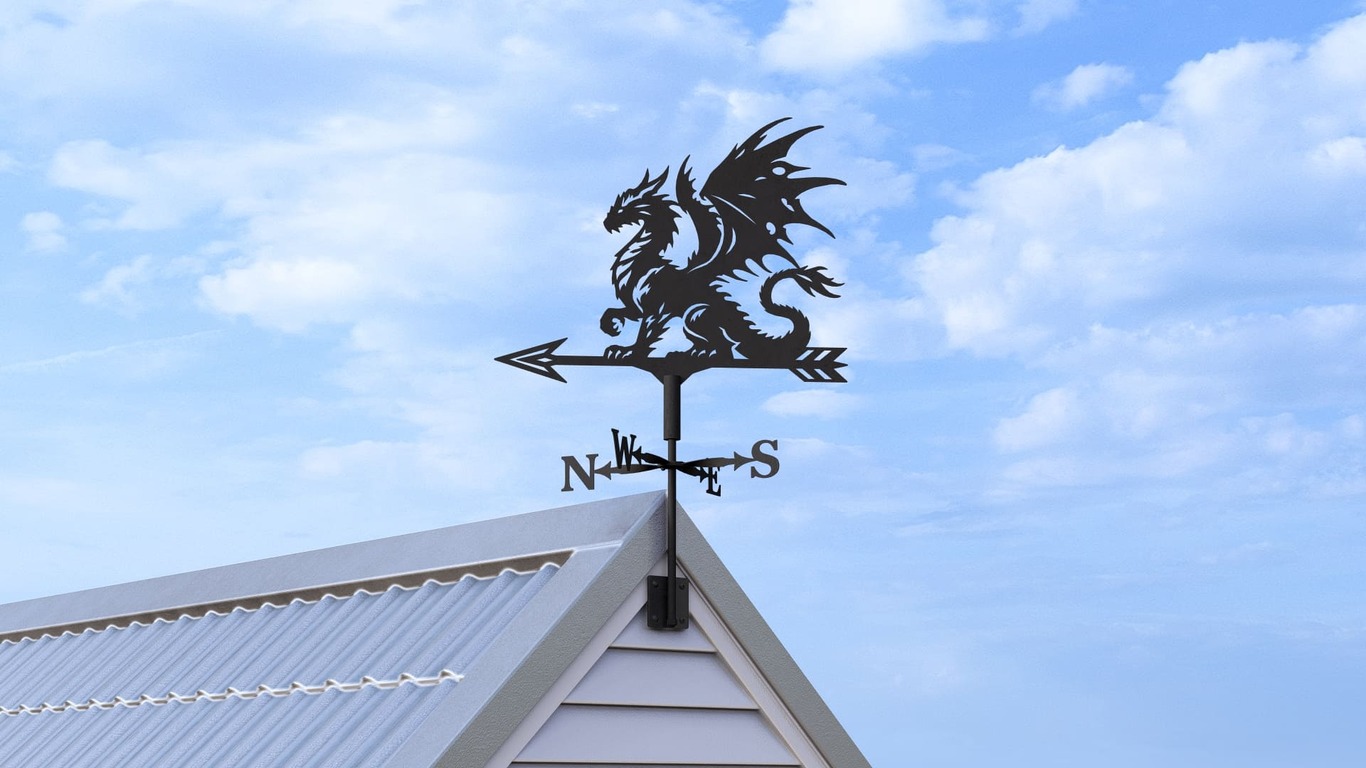 Giruetă Dragon V4 trei dimensiuni. Fișiere DXF, SVG pentru tăiere cu plasmă și laser. Indicator directie vant. Фото 3