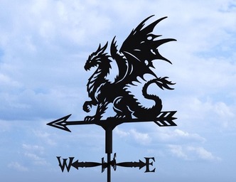 Dragon Weather Vane V4 Three Sizes. DXF, SVG files for plasma, laser cutting. Wind Vane