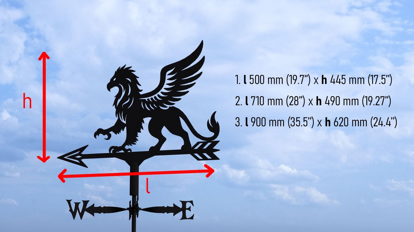 Griffin Weather Vane Three Sizes. DXF, SVG files for plasma, laser cutting. Wind Vane. Фото 10