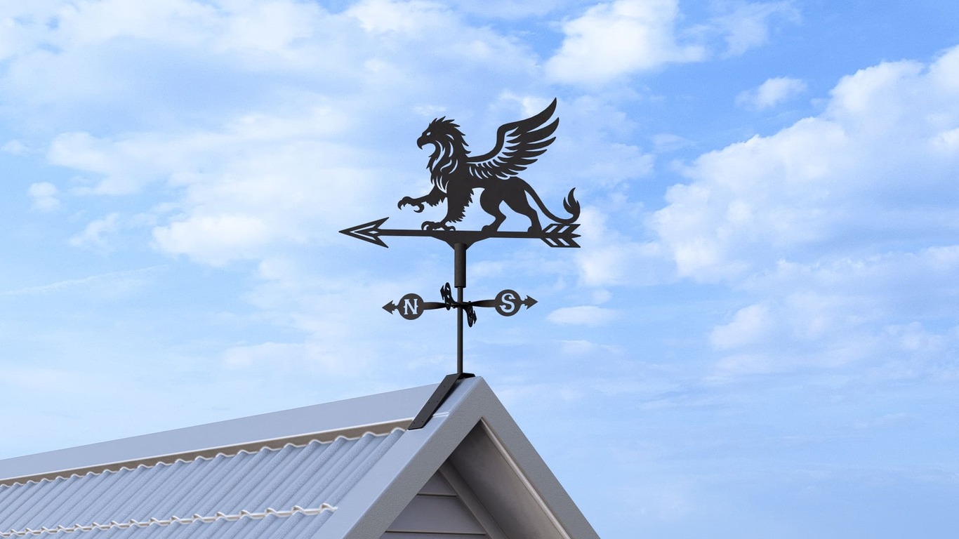 Griffin Weather Vane Three Sizes. DXF, SVG files for plasma, laser cutting. Wind Vane. Фото 6