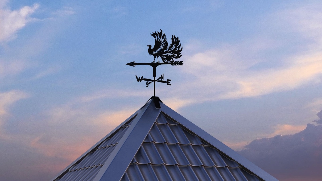 Phoenix Weather Vane Three Sizes. DXF, SVG files for plasma, laser cutting. Weathervane roof decor. Фото 6