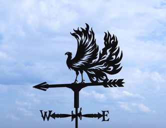 Phoenix Weather Vane Three Sizes. DXF, SVG files for plasma, laser cutting. Weathervane roof decor