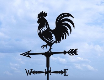 Rooster Weathervane V1 Three Sizes. DXF, SVG files for plasma, laser cutting. Weathercock roof decor