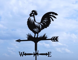 Rooster Weathervane V3 Three Sizes. DXF, SVG files for plasma, laser cutting. Weathercock roof decor