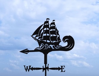Ship Weather Vane Three Sizes. DXF, SVG files for plasma, laser cutting. Weathervane roof decor