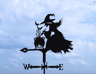 Witch Weather Vane V3 Three Sizes. DXF, SVG files for plasma, laser cutting. Weathervane roof decor
