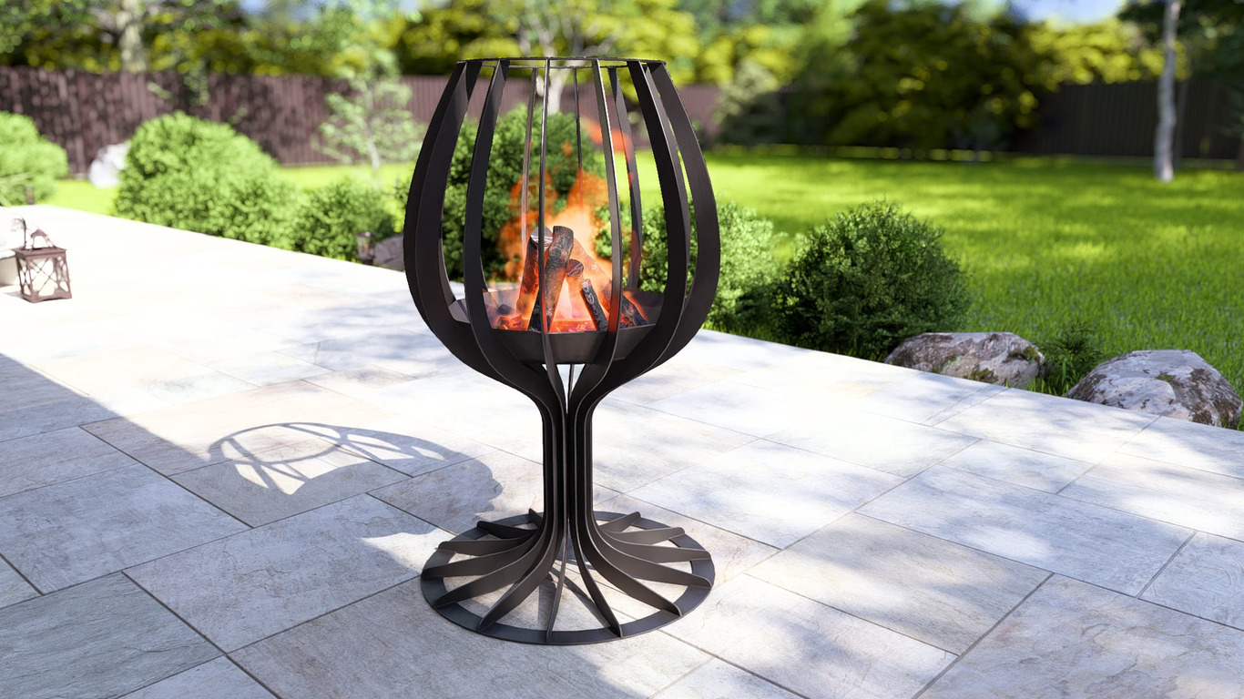 Wine glass 49" Fire Pit. DXF, SVG files for laser, plasma cutting