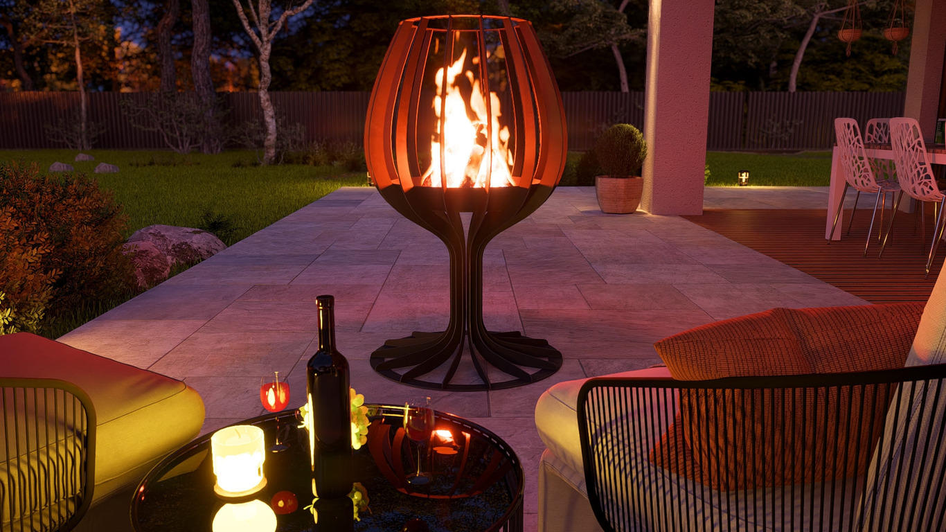 Wine glass 49" Fire Pit. DXF, SVG files for laser, plasma cutting. Фото 5