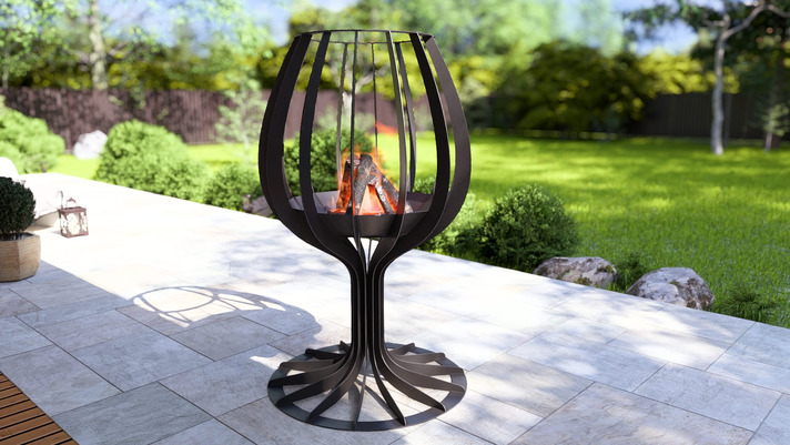 Wine glass 71" Fire Pit. DXF, SVG files for laser, plasma cutting