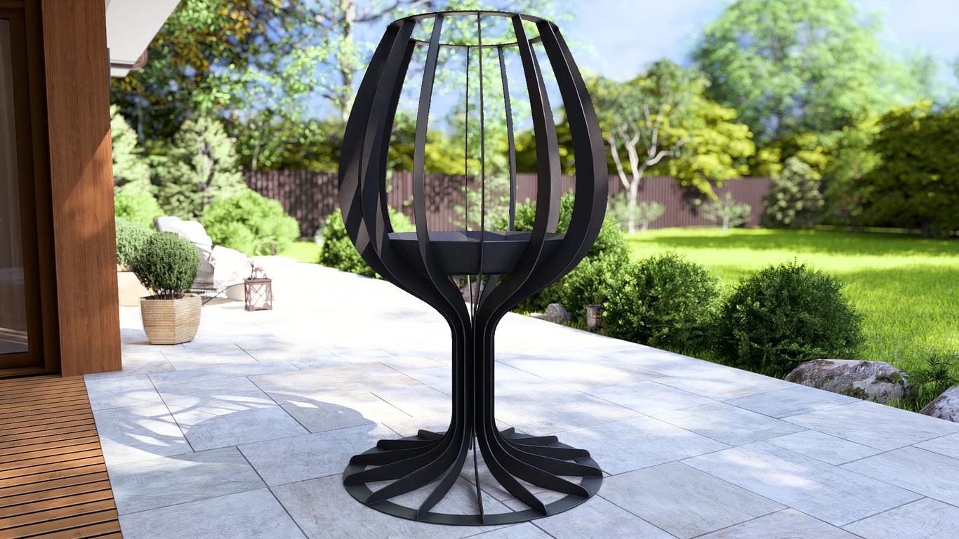 Wine glass 71" Fire Pit. DXF, SVG files for laser, plasma cutting. Фото 9