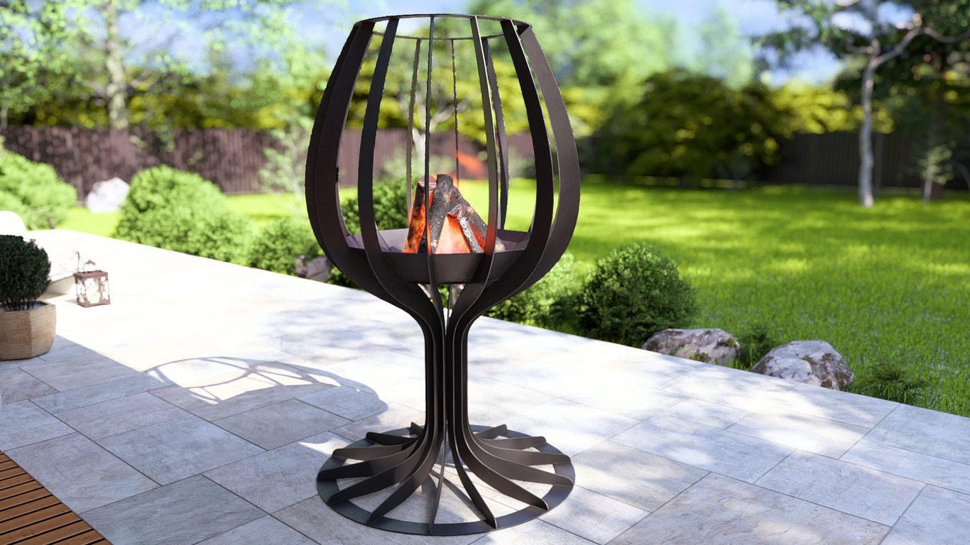 Wine glass 79" Fire Pit. DXF, SVG files for laser, plasma cutting
