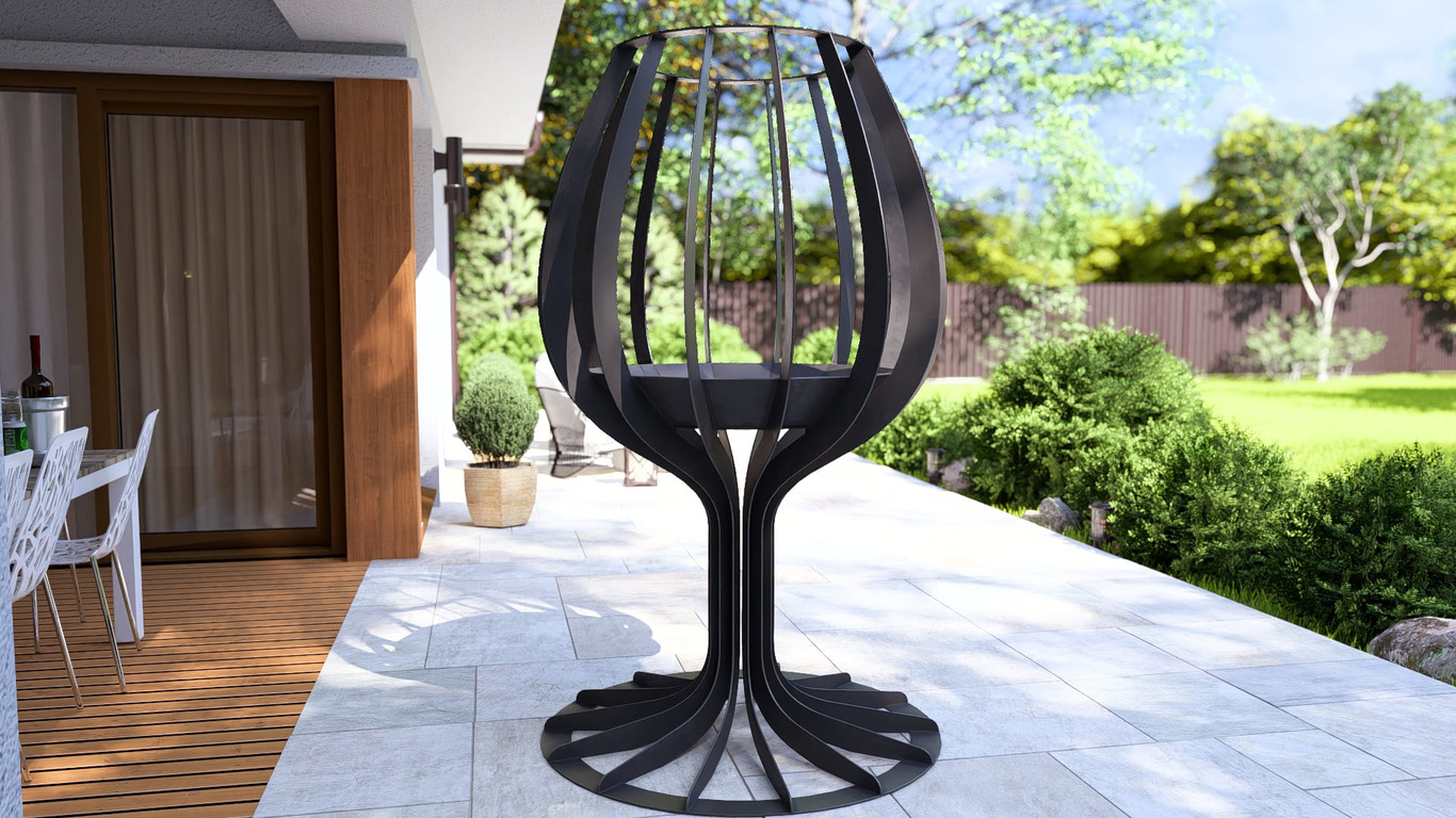 Wine glass 79" Fire Pit. DXF, SVG files for laser, plasma cutting. Фото 8