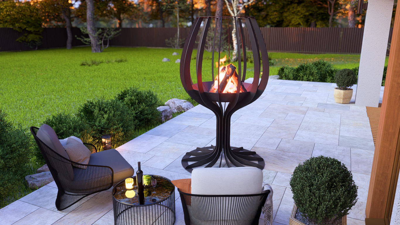 Wine glass 79" Fire Pit. DXF, SVG files for laser, plasma cutting. Фото 3